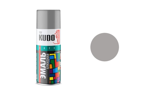 Аэрозольная алкидная краска Kudo KU-1018 серая (520 мл)